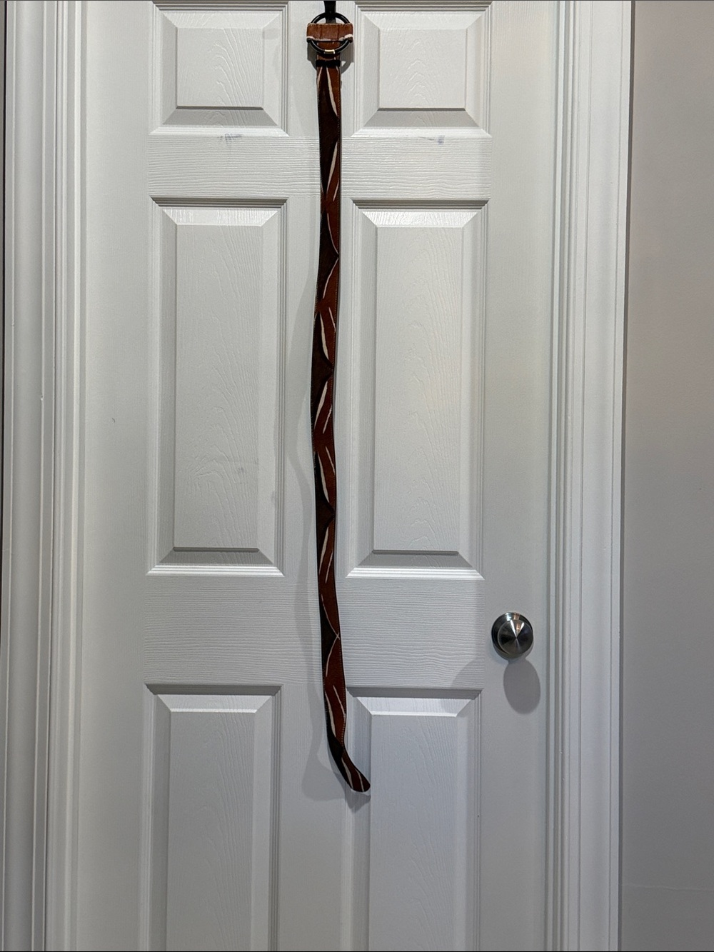 CAbi Brown Geometric Leather Wall Hook Strap